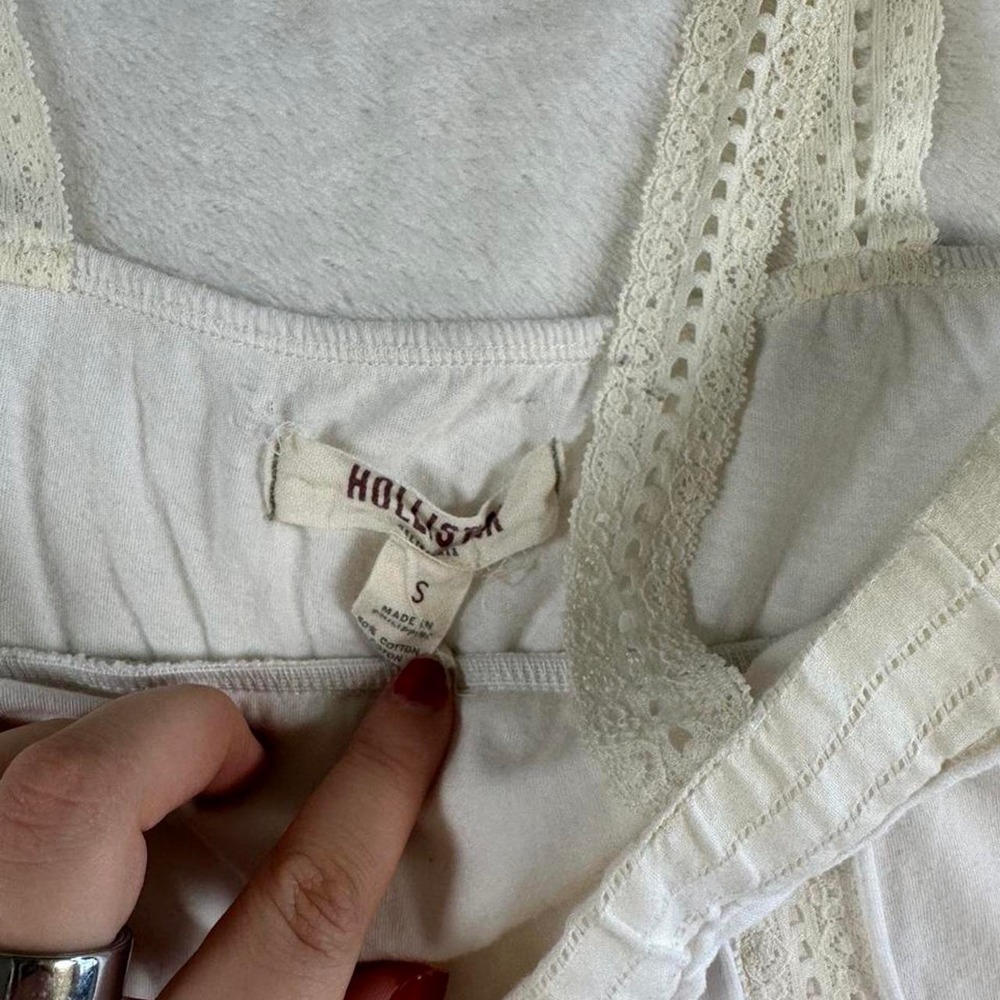 Hollister white cream lace babydoll cami tank y2k vintage mcbling grail - Picture 4 of 8